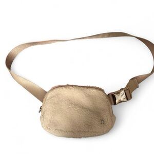 Lululemon Athletica Beige Fleece Crossbody Bag